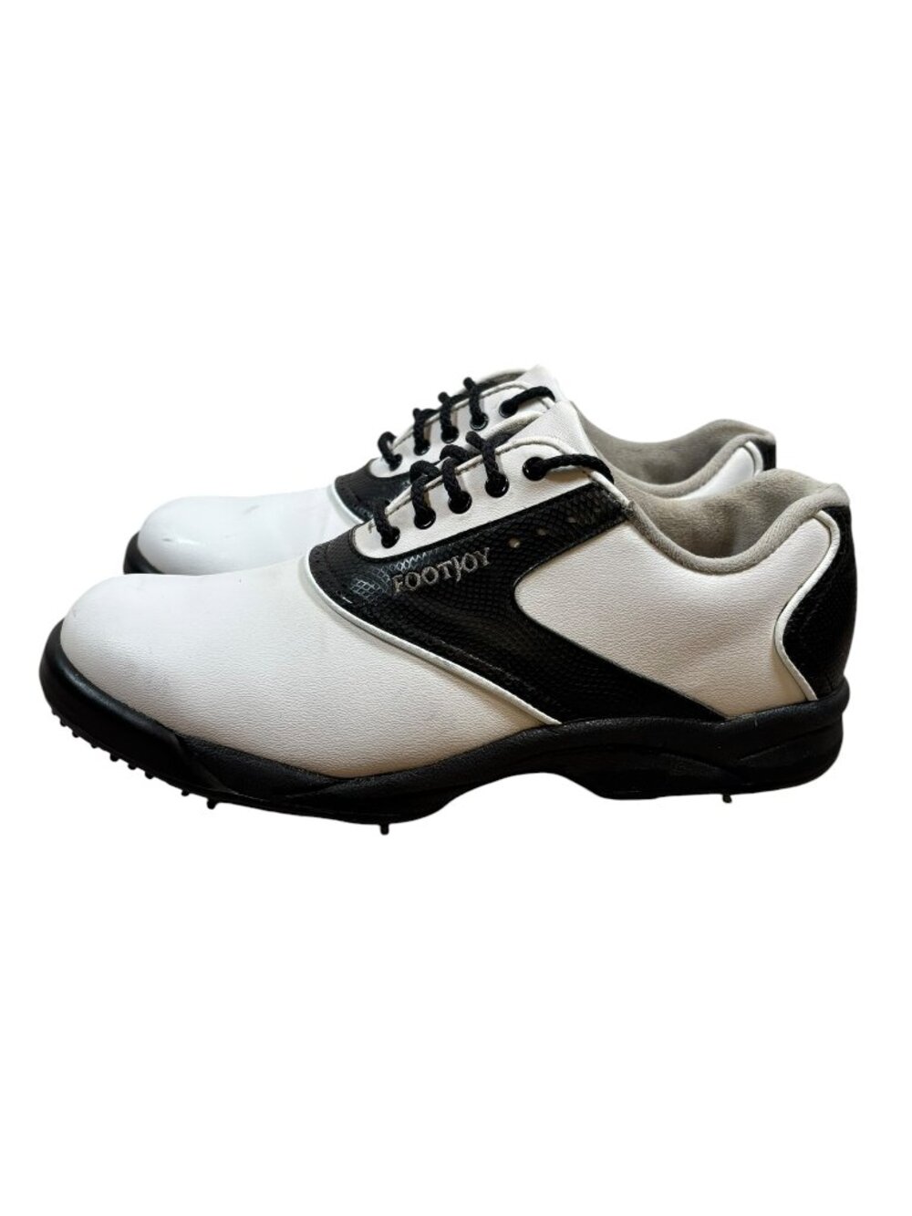 FootJoy Green Joys Black and White Leather Oxford Golf Shoes